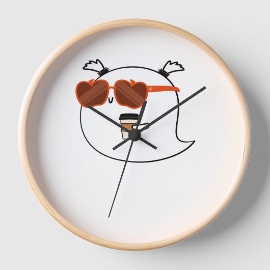 Spooky Season Niedlich Ghost Classic T - Shirt Uhr (Vorderseite)