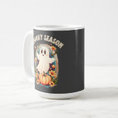Spooky Season Niedlich Ghost Floral Retro Kaffeetasse (Vorderseite Links)
