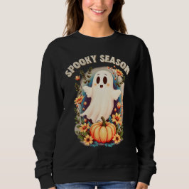 Spooky Season Niedlich Ghost Floral Retro Sweatshirt