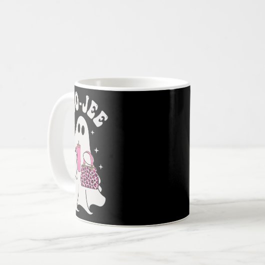 Spooky Season Niedlich Ghost Halloween Kostüm Boo- Kaffeetasse (Vorderseite Links)