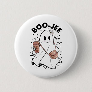 Spooky Season Niedlich Ghost Halloween Kostüm Bouj Button