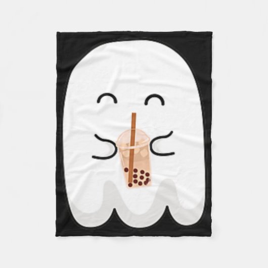 Spooky Season Niedlich Little Ghost Boby Tea Hallo Fleecedecke (Vorderseite)