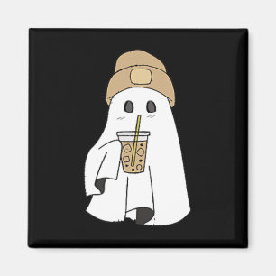 Spooky Season Niedlich Retro Ghost Ice Kaffee Hall Magnet
