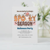 Spooky Season, Niedlicher Geist, Halloween Einladung (Stehend Vorderseite)