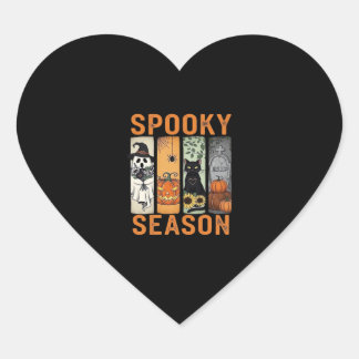 Spooky Season - Niedlicher Geist, Schwarze Katze,  Herz-Aufkleber