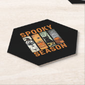 Spooky Season - Niedlicher Geist, Schwarze Katze, Untersetzer (angewinkelt)