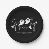 Spooky Season Personalisiert Ghost Script Hallowee Pappteller (Vorderseite)