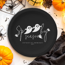 Spooky Season Personalisiert Ghost Script Hallowee Pappteller