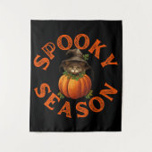 Spooky Season Pumpkin Cat Wandteppich (Vorderseite)