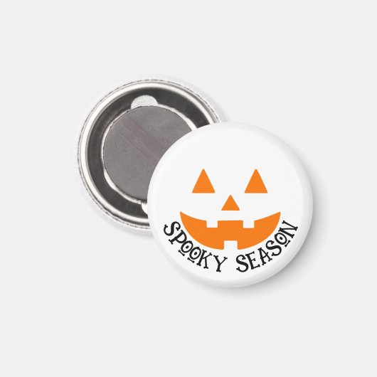 Spooky Season Pumpkin Face Halloween Magnet (Vorderseite/Rückseite)