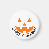 Spooky Season Pumpkin Face Halloween Magnet (Vorne)