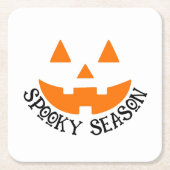 Spooky Season & Pumpkin Face Halloween Rechteckiger Pappuntersetzer (Vorderseite)