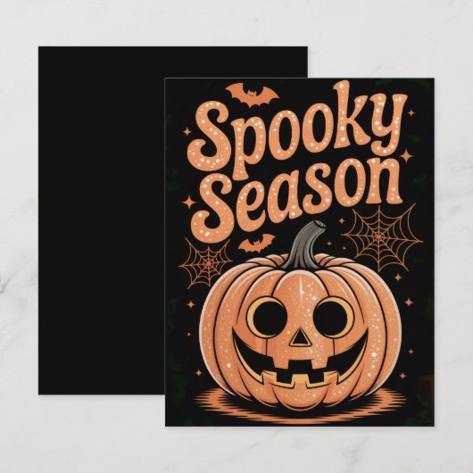 Spooky Season Pumpkin Party Einladung (Vorne/Hinten)