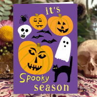 Spooky Season Pumpkins Ghost Bat HAPPY HALLOWEEN