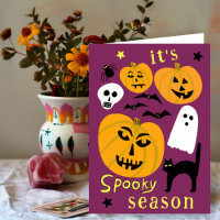 Spooky Season Pumpkins Ghost Bat HAPPY HALLOWEEN