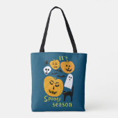 Spooky Season Pumpkins Ghost Bat HAPPY HALLOWEEN Tasche (Rückseite)