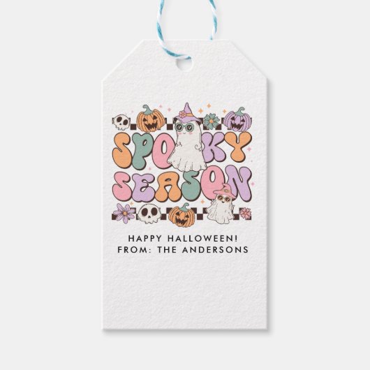 Spooky Season Retro Groovy Geschenkanhänger (Vorderseite)