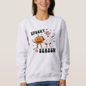 Spooky Season Retro Groovy Halloween Design Sweatshirt (Vorderseite)