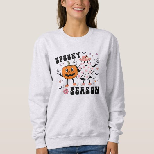 Spooky Season Retro Groovy Halloween Design Sweatshirt (Vorderseite)