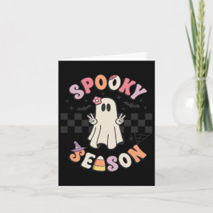 Spooky Season Retro Happy Halloween Ghost Frauen a Karte