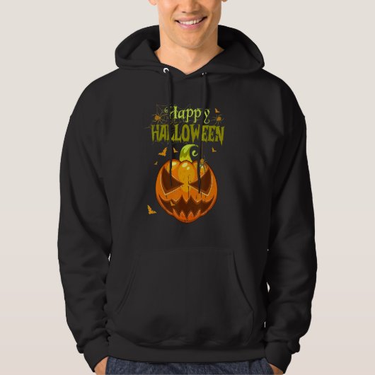 Spooky Season Retro Pumpkin Happy Halloween 1 Hoodie (Vorderseite)