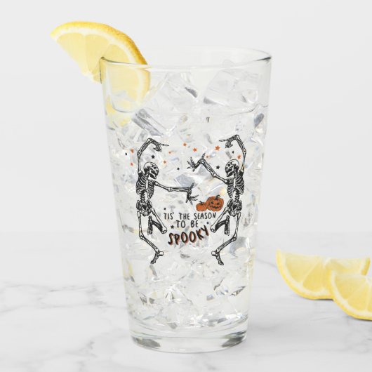 Spooky Season Skeletts tanzen Glas (Vorderseite Ice)