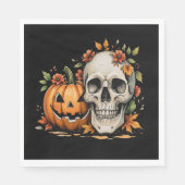 Spooky Season Skull and Pumpkin Halloween Party Serviette (Vorderseite)