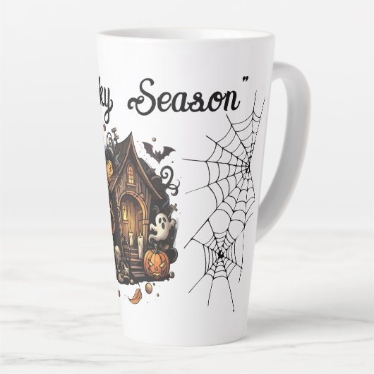 Spooky Season Spuk House Halloween Latte Tasse (Rechte Ecke)