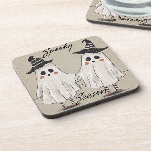Spooky Season Squad Hard plastic coaster Getränkeuntersetzer (Linke Seite)