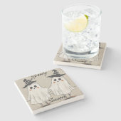 Spooky Season Squad Stone Coaster Steinuntersetzer (Seitenansicht)