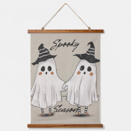 Spooky Season Squad Wandteppich Mit Holzrahmen