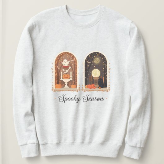 Spooky Season Sweatshirt | Cute Ghost & Pumpkin (Design vorne)