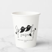 Spooky Season Typografy Black Ghosts Halloween Pappbecher (Vorderseite)