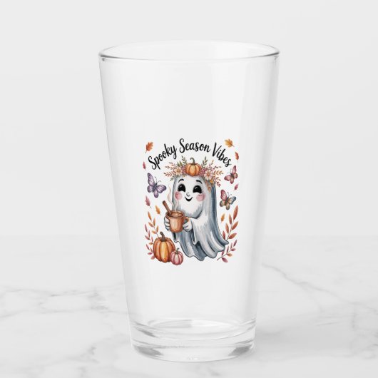Spooky Season Vibes Ghost Glas (Vorderseite)