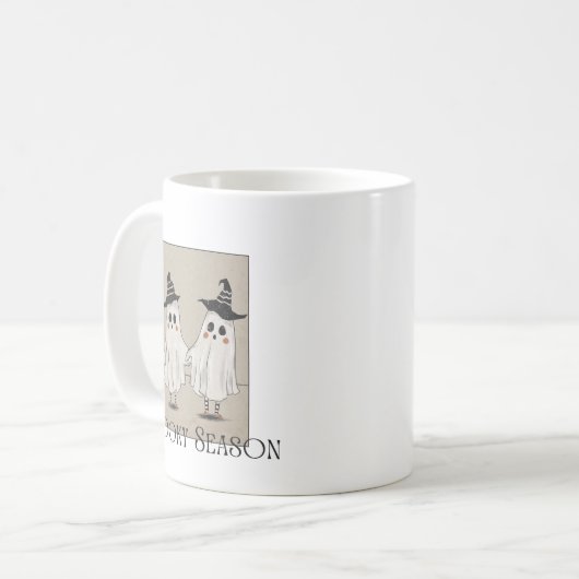 Spooky Season Vintag Ghost-Tasse Kaffeetasse (Vorderseite Links)
