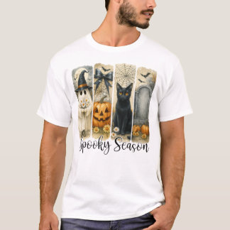 Spooky Season Vintag Halloween Ghost Pumpkin T-Shirt