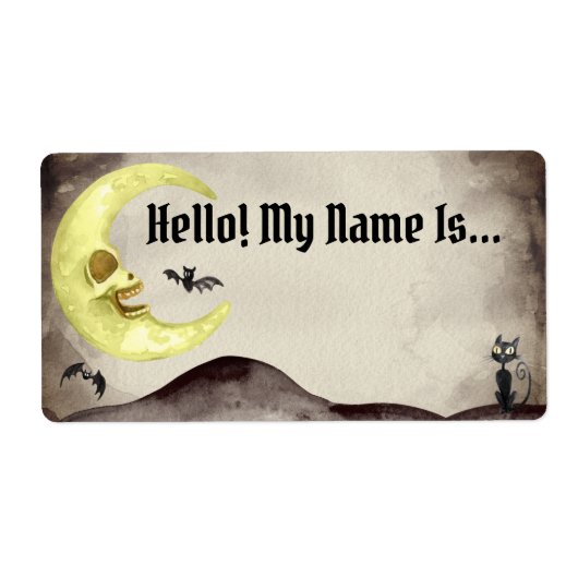 Spooky Sepia Halloween Hallo Mein Name ist Name Ta (Vorne)