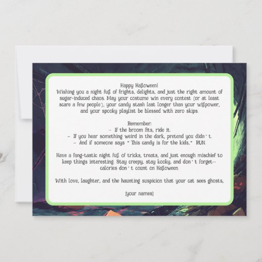 Spooky Sewer Surprise Halloween Card Einladung (Rückseite)