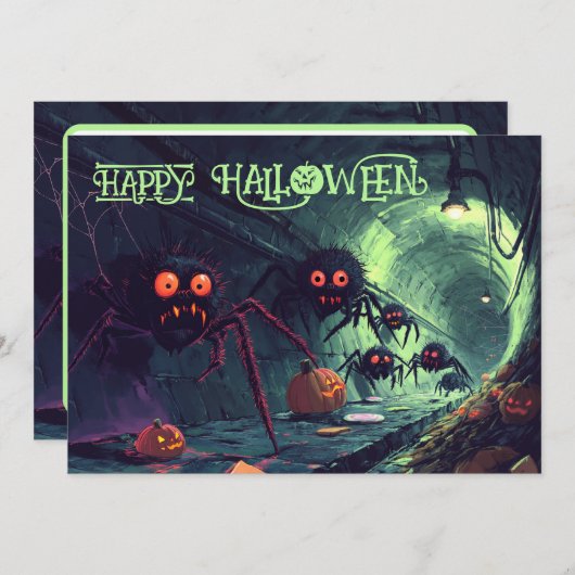 Spooky Sewer Surprise Halloween Card Einladung (Vorne/Hinten)