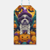Spooky Shih Tzu Hund Halloween Hexe und Pumpkin Geschenkanhänger (Rückseite)