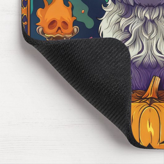 Spooky Shih Tzu Hund Halloween Hexe und Pumpkin Mousepad (Ecke)