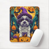 Spooky Shih Tzu Hund Halloween Hexe und Pumpkin Mousepad (Mit Mouse)