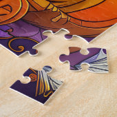 Spooky Shih Tzu Hund Halloween Hexe und Pumpkin Puzzle (Seite)