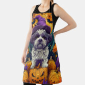 Spooky Shih Tzu Hund Halloween Hexe und Pumpkin Schürze (InSitu)