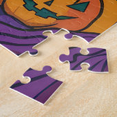 Spooky Siam Cat Halloween Hexe und Kürbis Puzzle (Seite)