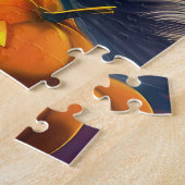 Spooky Siberian Husky Dog Halloween Hexenkürbis Puzzle (Seite)