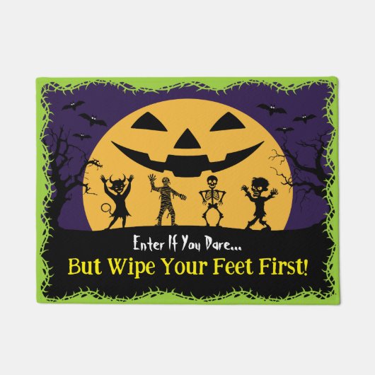 Spooky Silhouette Funny Zitat Whimsisches Hallowee Fußmatte (Vorderseite)