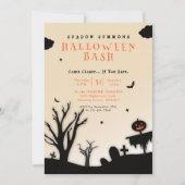 Spooky Silhouette Spuk FriedhofsHalloween Einladung (Vorderseite)