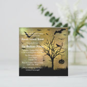 Spooky Silhouetten grungy Halloween Einladung (Stehend Vorderseite)