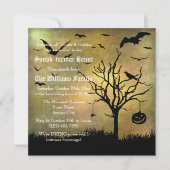 Spooky Silhouetten grungy Halloween Einladung (Vorderseite)